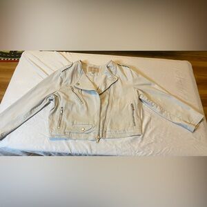 Banana Republic Denim Moto Jacket size large very good condition gray
